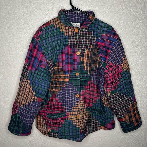 Vtg Patch Magic Plaid Quilted Jacket Women’s Size S - Picture 2 of 7